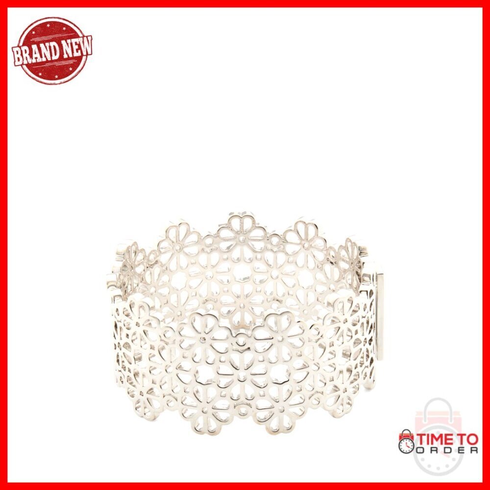 Lace Statement Bangle Elegant Chic Jewelry Cubic Zirconia Plated Metal